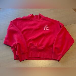 Mock Neck Red Women's Sweater